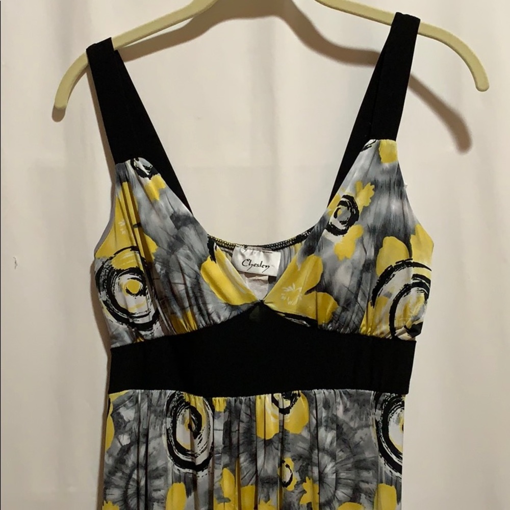CHELSEY BUBBLE DRESS SZ XL BLK/YELLOW/GRAY BRA